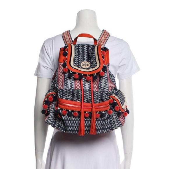 Tory Burch Multicolor Scout Nylon Pom-Pom Backpack - Picture 12 of 16